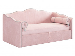 Кровать софа Лея 900 велюр нежно-розовый/галька в Лянторе - lyantor.magazinmebel.ru | фото