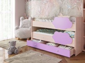 Кровать Соник с ящиком млечный дуб-ирис в Лянторе - lyantor.magazinmebel.ru | фото