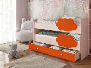 Кровать Соник с ящиком млечный дуб-оранж в Лянторе - lyantor.magazinmebel.ru | фото - изображение 1