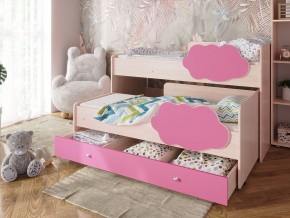 Кровать Соник с ящиком млечный дуб-розовый в Лянторе - lyantor.magazinmebel.ru | фото