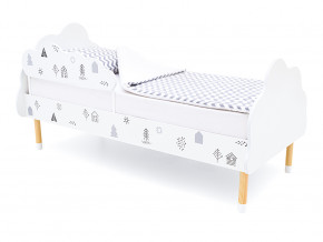 Кровать Stumpa Облако с бортиком рисунок Домики в Лянторе - lyantor.magazinmebel.ru | фото
