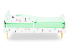 Кровать Stumpa Облако с бортиком рисунок Домики розовый, бирюзовый в Лянторе - lyantor.magazinmebel.ru | фото - изображение 3