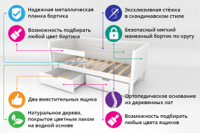 Кровать-тахта Svogen мягкая с ящиками и бортиком с фото мятный/динозаврики в Лянторе - lyantor.magazinmebel.ru | фото - изображение 2