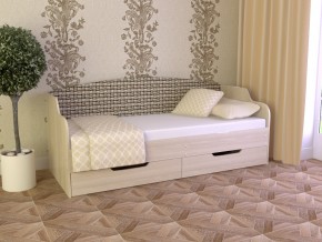 Кровать Юниор Тип 2 Микровелюр-плетенка светлая 800х1600 в Лянторе - lyantor.magazinmebel.ru | фото