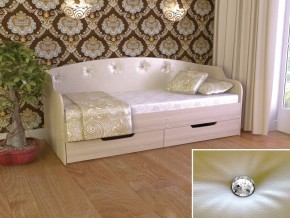 Кровать Юниор Тип 2 шимо светлый, белый перламутр 900х2000 в Лянторе - lyantor.magazinmebel.ru | фото - изображение 1
