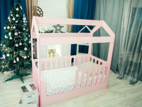Кроватка-Домик без ящика розовая в Лянторе - lyantor.magazinmebel.ru | фото