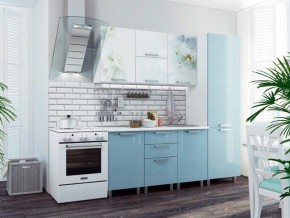 Кухня 2100 Бьянка голубые блестки в Лянторе - lyantor.magazinmebel.ru | фото