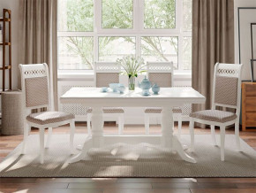 Обеденная группа стол Дижон и стулья Флоренция-1 4 шт белый в Лянторе - lyantor.magazinmebel.ru | фото - изображение 1