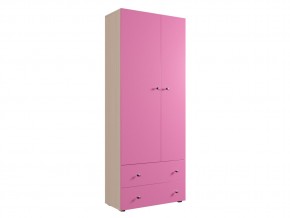 Шкаф ДМ 800 с 2 ящиками дуб млечный-розовый в Лянторе - lyantor.magazinmebel.ru | фото