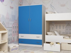 Шкаф двухстворчатый белый-голубой в Лянторе - lyantor.magazinmebel.ru | фото