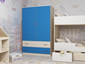 Шкаф двухстворчатый дуб молочный-голубой в Лянторе - lyantor.magazinmebel.ru | фото - изображение 1