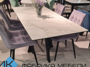 Стол SKM 120 керамика белый мрамор/подстолье черное в Лянторе - lyantor.magazinmebel.ru | фото - изображение 2