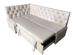 Угловой диван Призма со стяжками белый со спальным местом в Лянторе - lyantor.magazinmebel.ru | фото - изображение 3